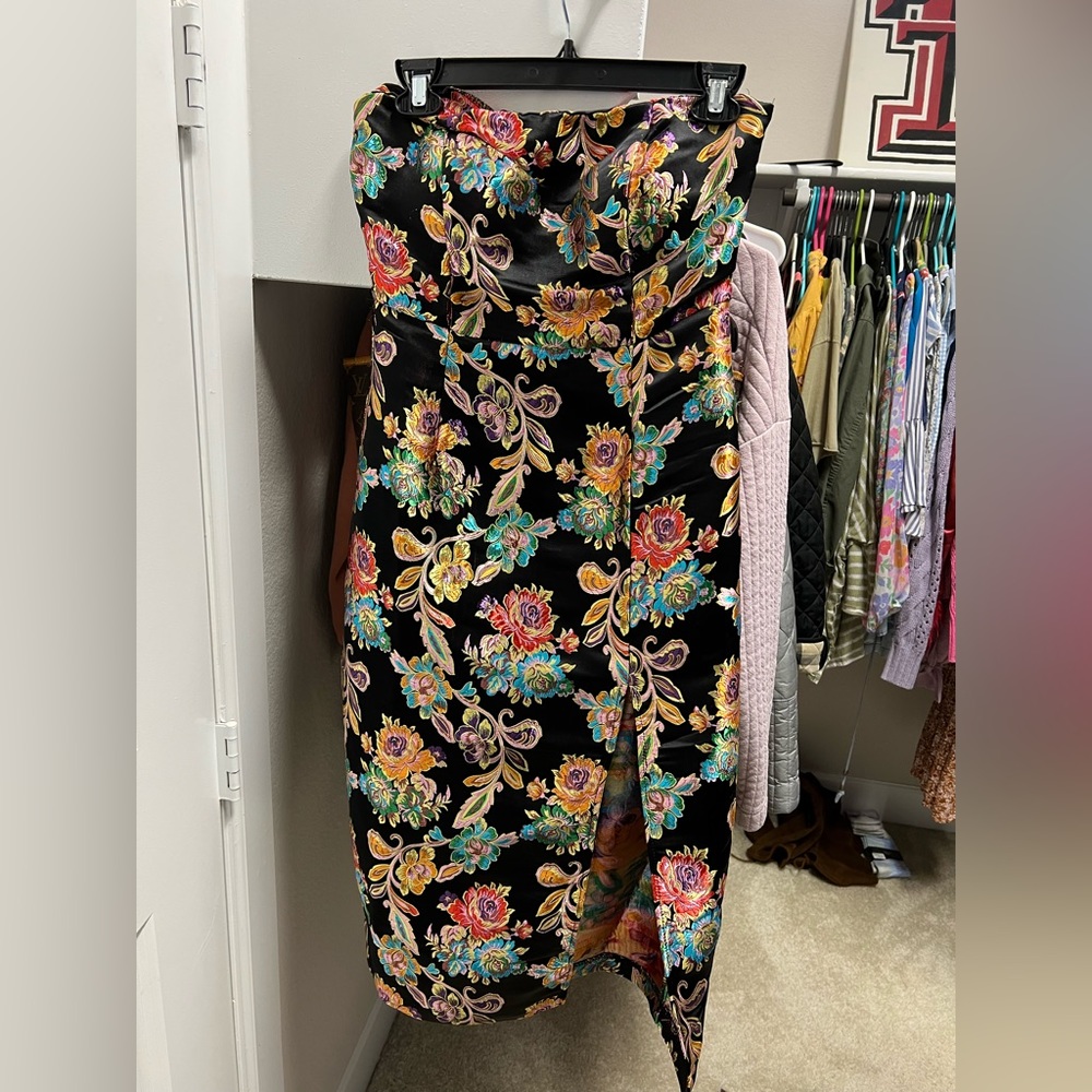 Floral showpo strapless dress